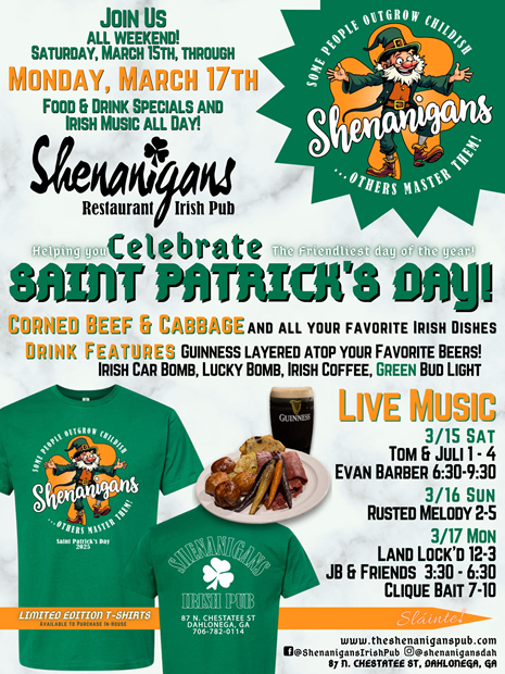 Saint Patrick's Day at Shenanigans!